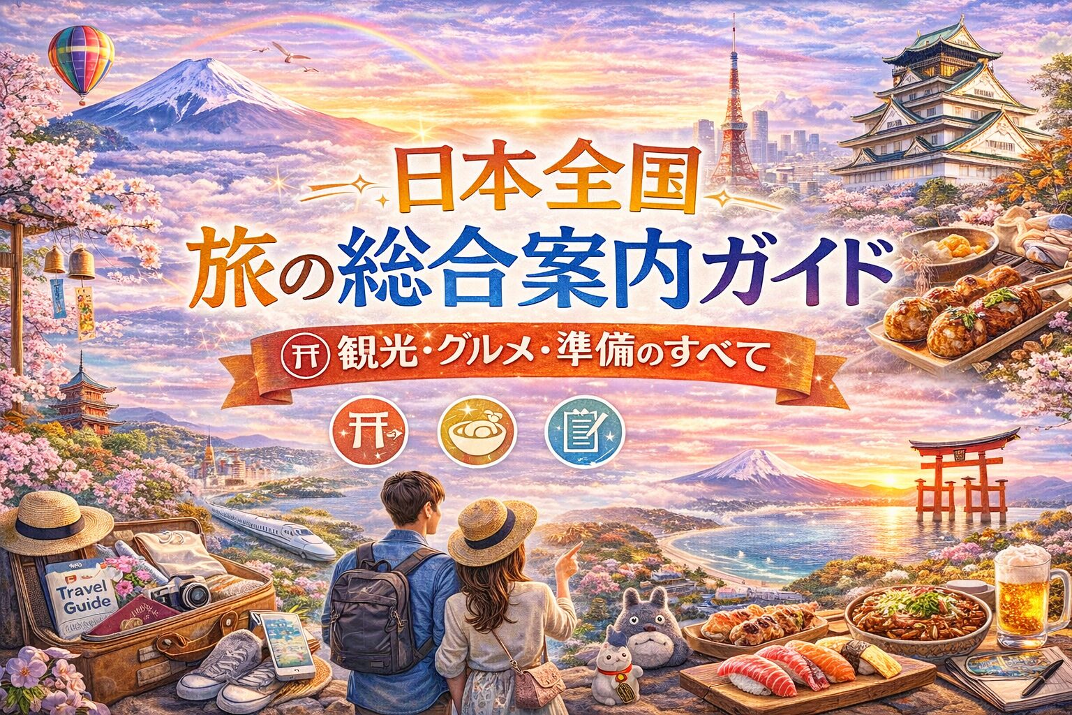日本全国旅の総合案内ガイドのアイキャッチ画像（観光地・グルメ・旅行計画をイメージした旅行ガイド）