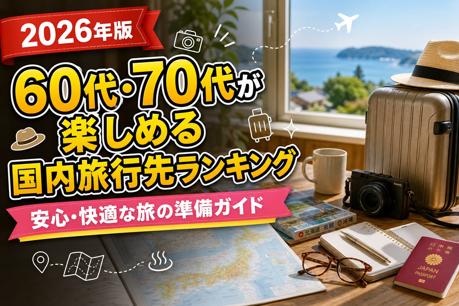 60代・70代が楽しめる国内旅行先ランキングのアイキャッチ画像