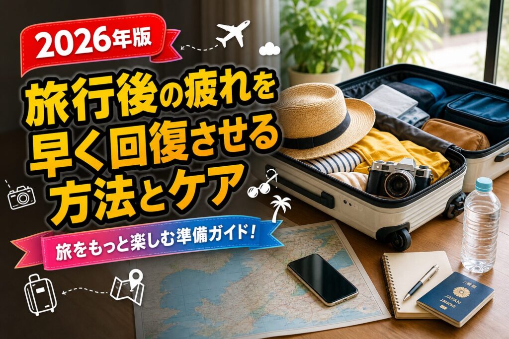 旅行後の疲れを早く回復させる方法とケアのアイキャッチ画像