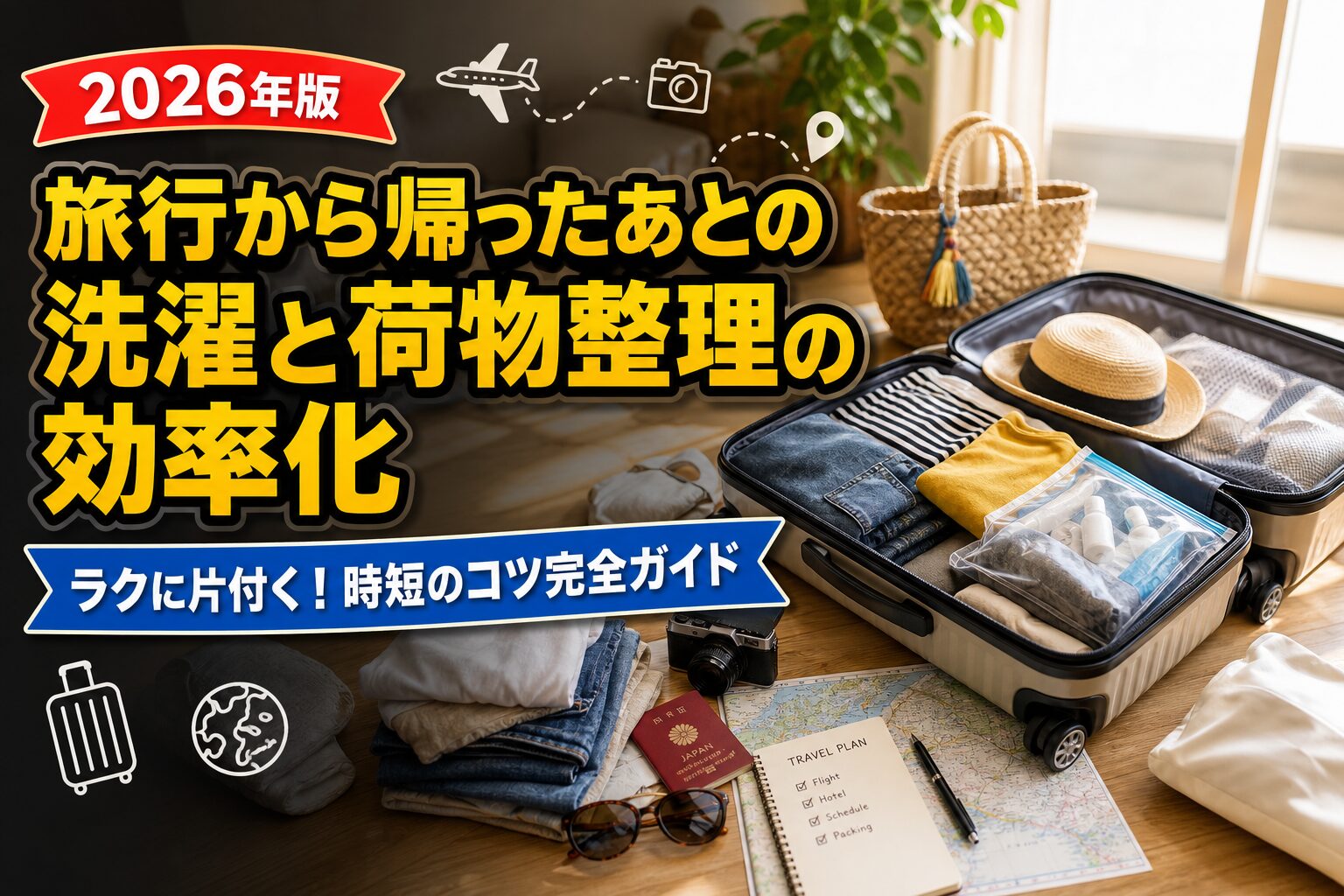 旅行から帰ったあとの洗濯と荷物整理の効率化のアイキャッチ画像