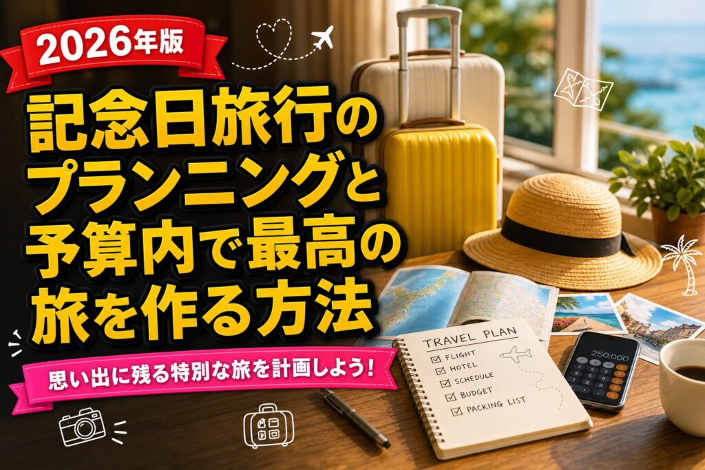 記念日旅行のプランニングと予算内で最高の旅を作る方法のアイキャッチ画像