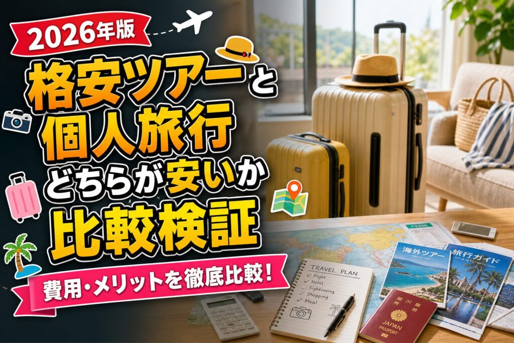 格安ツアーと個人旅行どちらが安いか比較検証のアイキャッチ画像