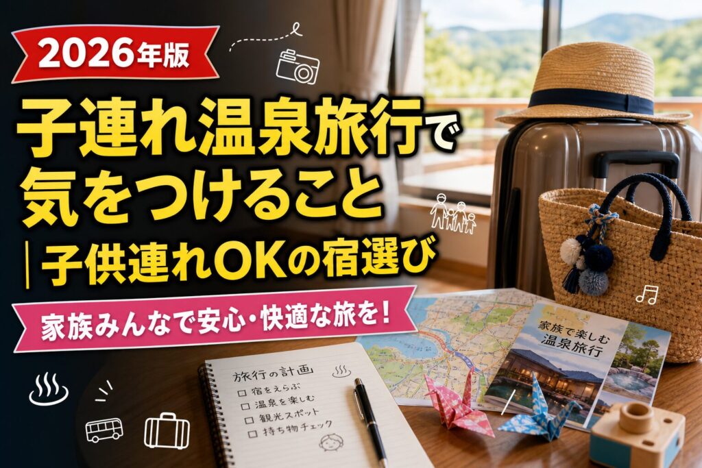子連れ温泉旅行で気をつけること｜子供連れOKの宿選びのアイキャッチ画像