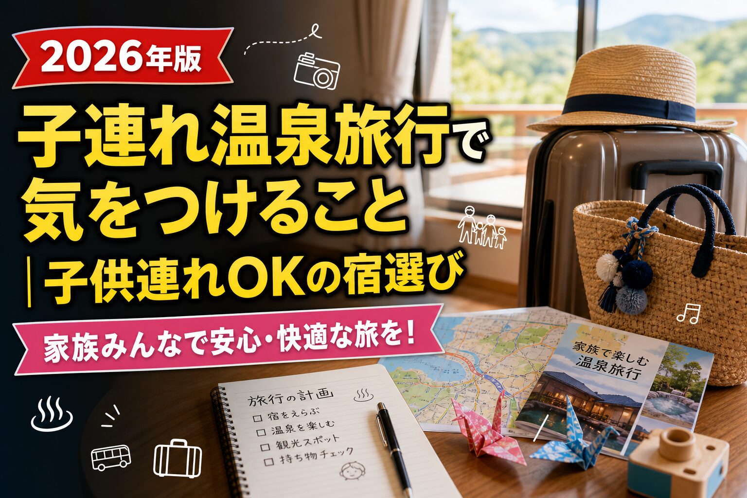 子連れ温泉旅行で気をつけること|子供連れOKの宿選びのアイキャッチ画像