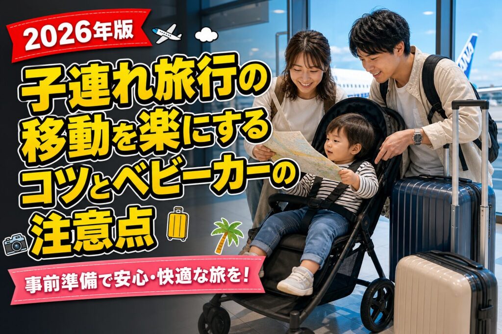 子連れ旅行の移動を楽にするコツとベビーカーの注意点のアイキャッチ画像