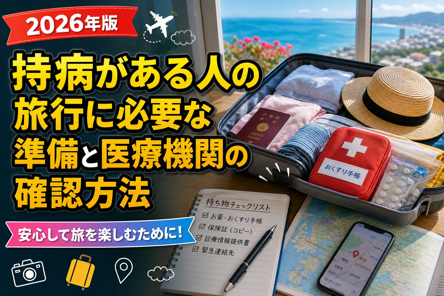 持病がある人の旅行に必要な準備と医療機関の確認方法のアイキャッチ画像