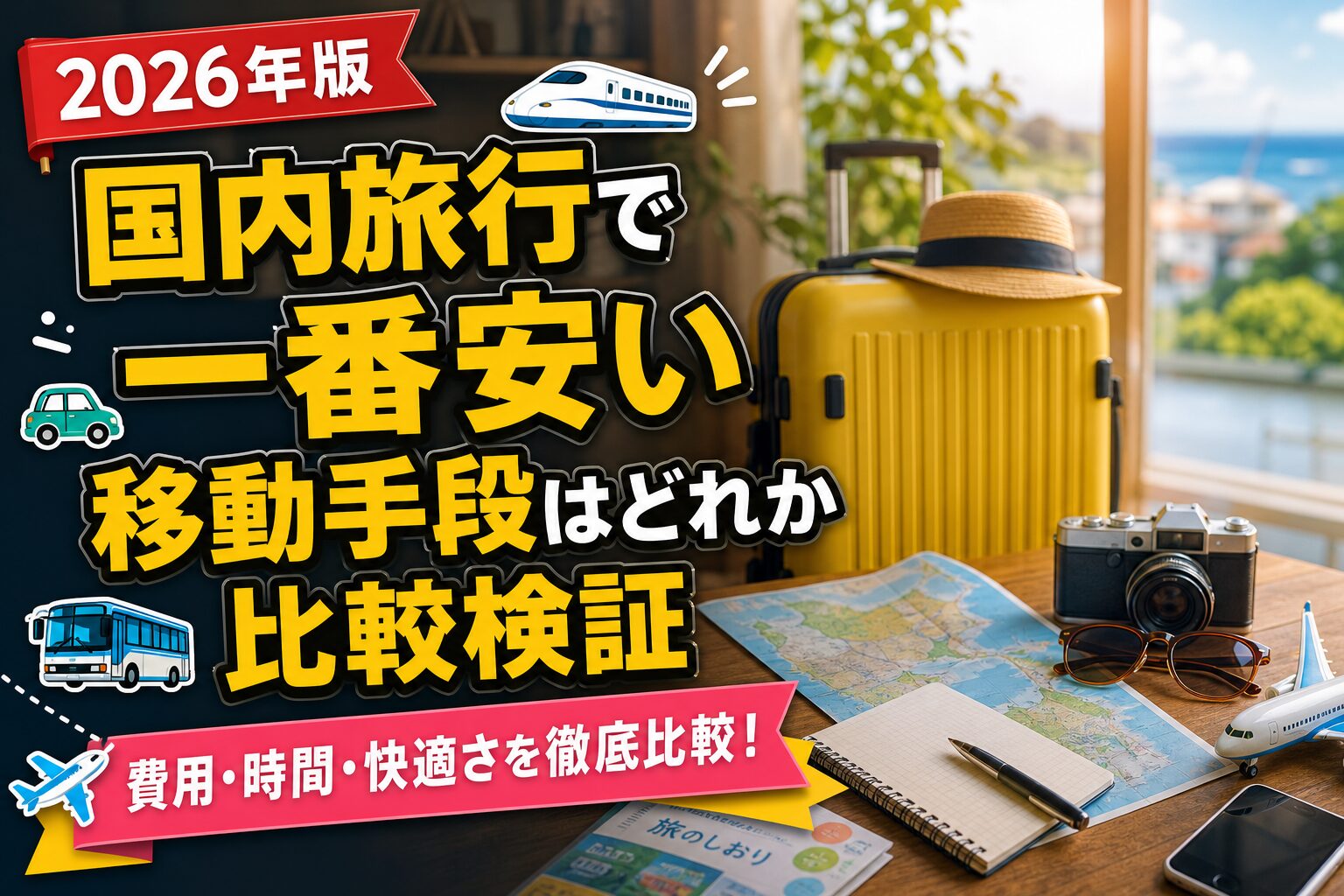国内旅行で一番安い移動手段はどれか比較検証のアイキャッチ画像