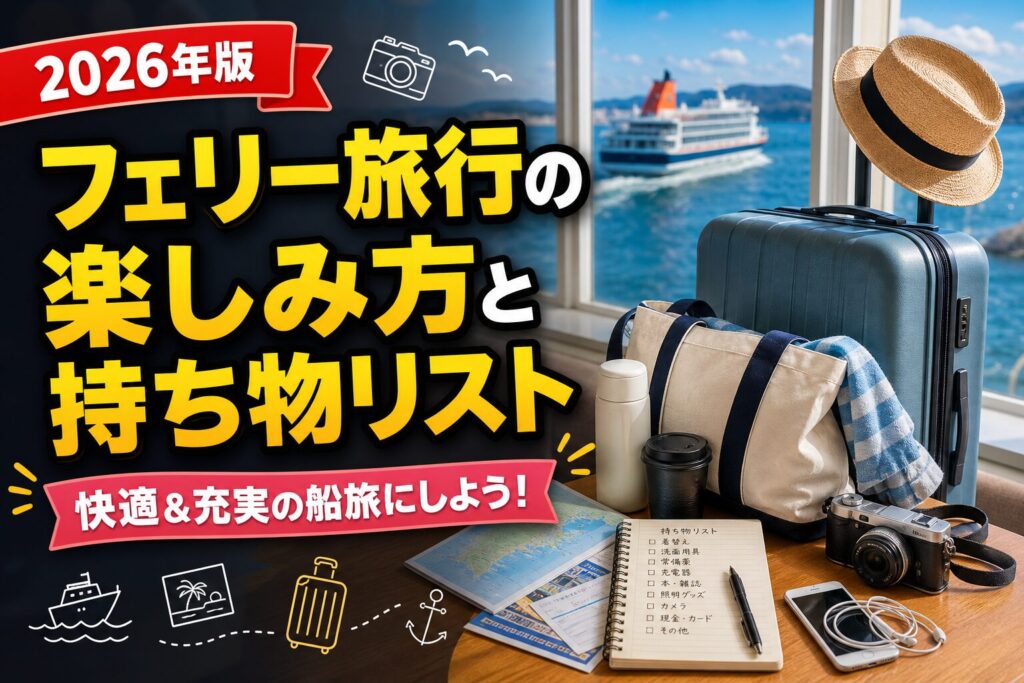 フェリー旅行の楽しみ方と持ち物リストのアイキャッチ画像