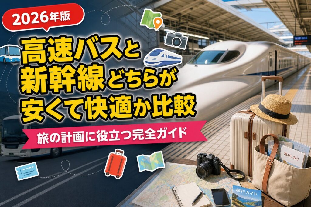 高速バスと新幹線どちらが安くて快適か比較のアイキャッチ画像