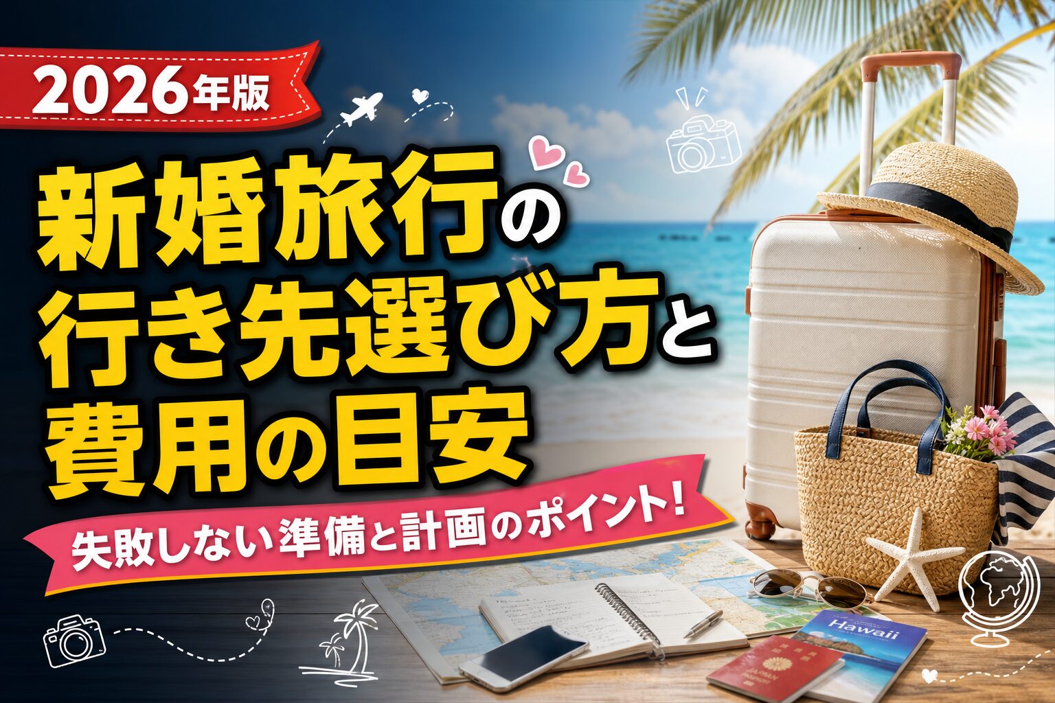 新婚旅行の行き先選び方と費用の目安のアイキャッチ画像