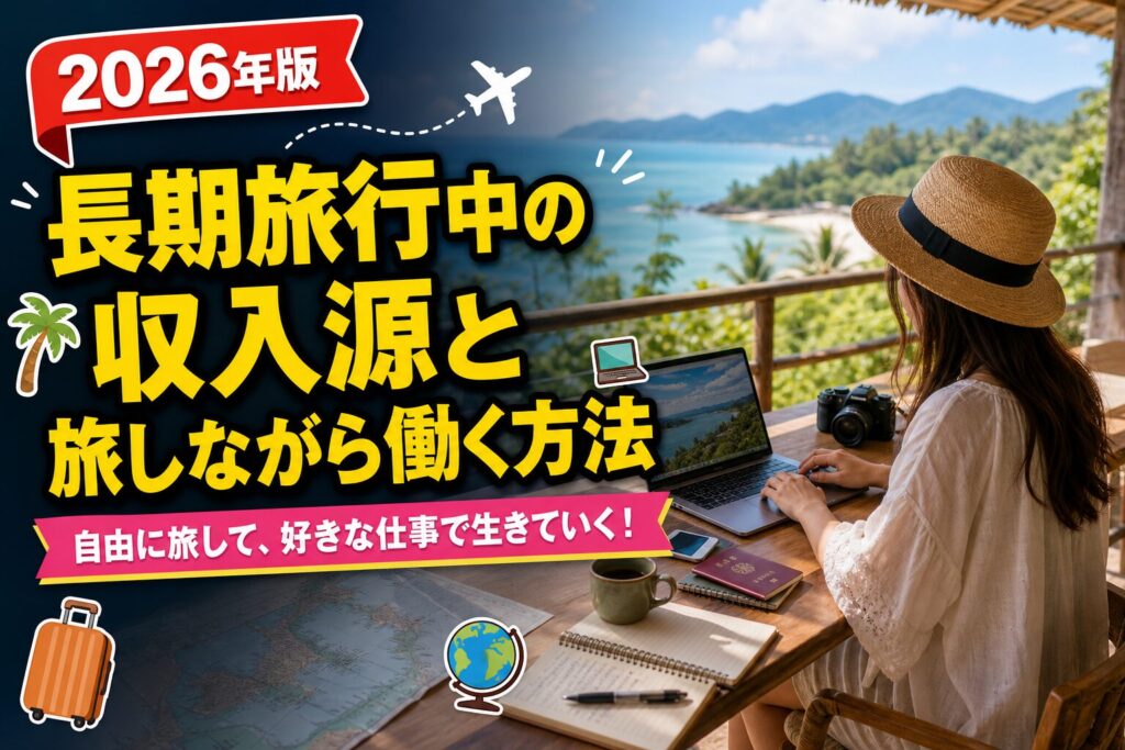 長期旅行中の収入源と旅しながら働く方法のアイキャッチ画像