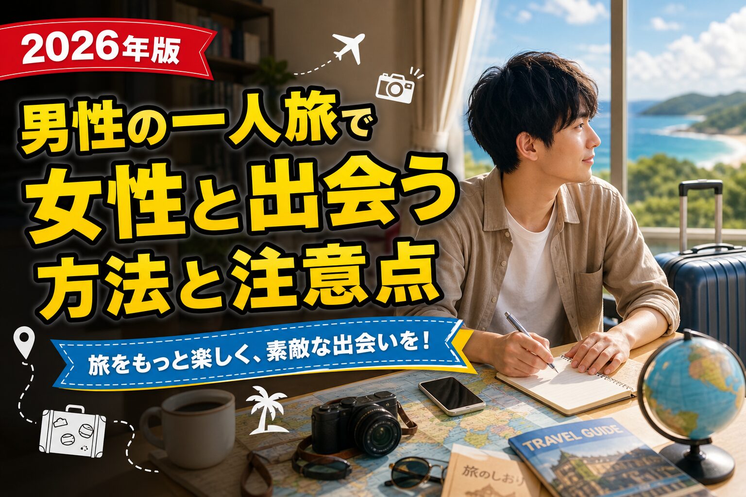 男性の一人旅で女性と出会う方法と注意点のアイキャッチ画像