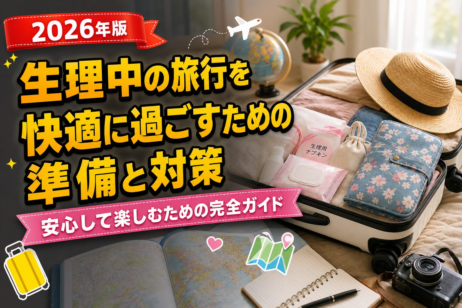 生理中の旅行を快適に過ごすための準備と対策のアイキャッチ画像