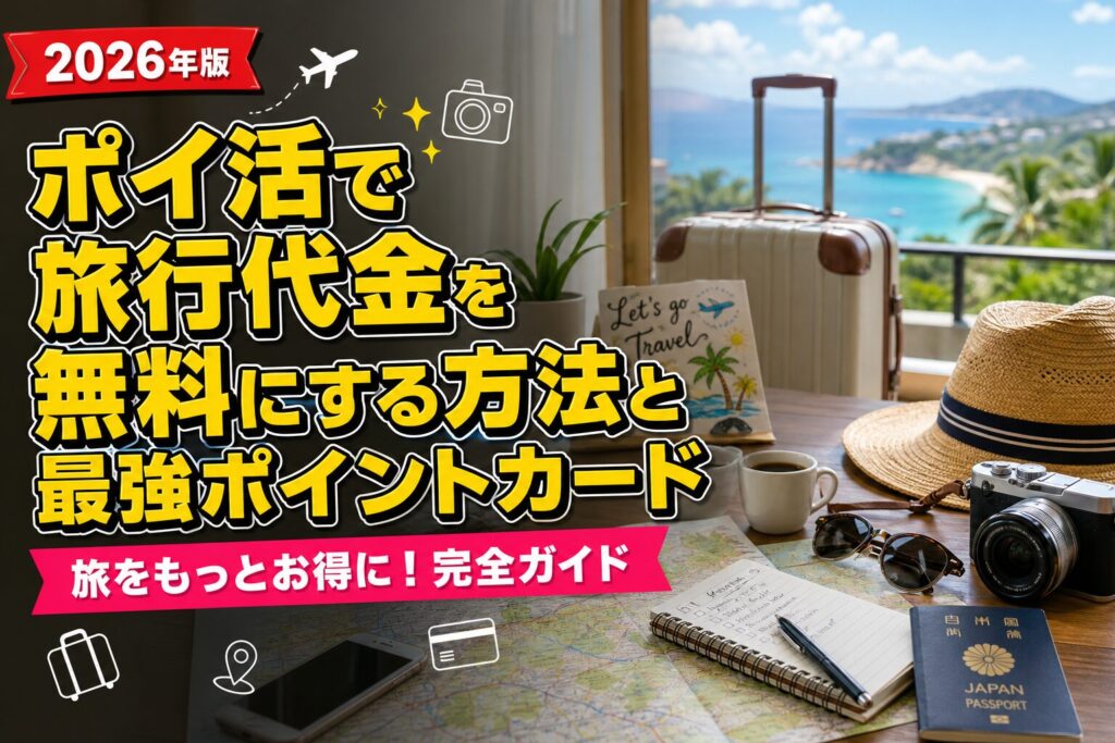 ポイ活で旅行代金を無料にする方法と最強ポイントカードのアイキャッチ画像