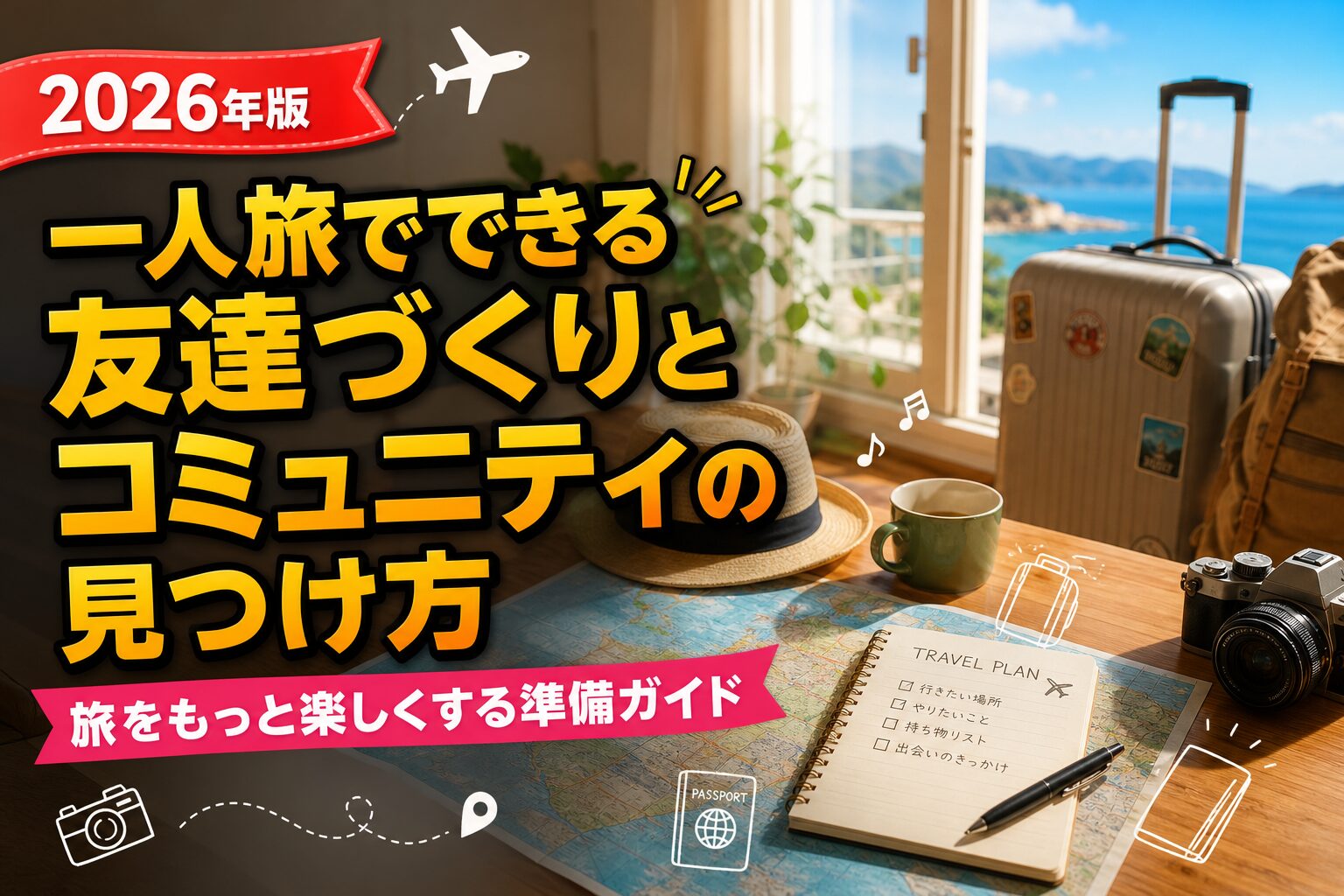 一人旅でできる友達づくりとコミュニティの見つけ方のアイキャッチ画像