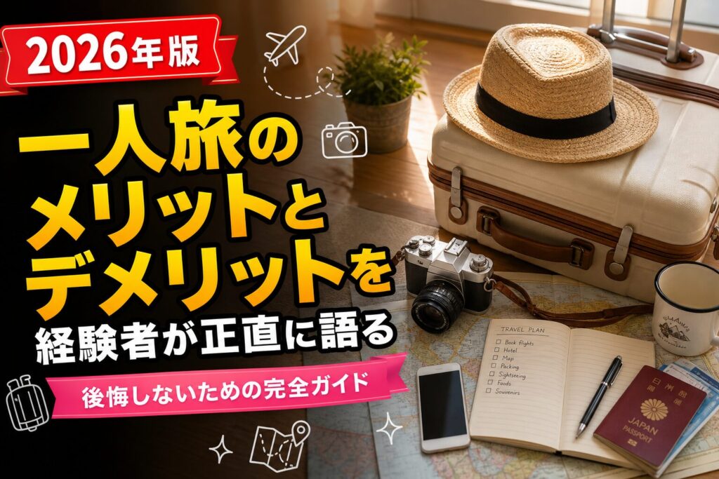 一人旅のメリットとデメリットを経験者が正直に語るのアイキャッチ画像