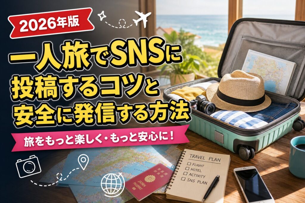一人旅でSNSに投稿するコツと安全に発信する方法のアイキャッチ画像