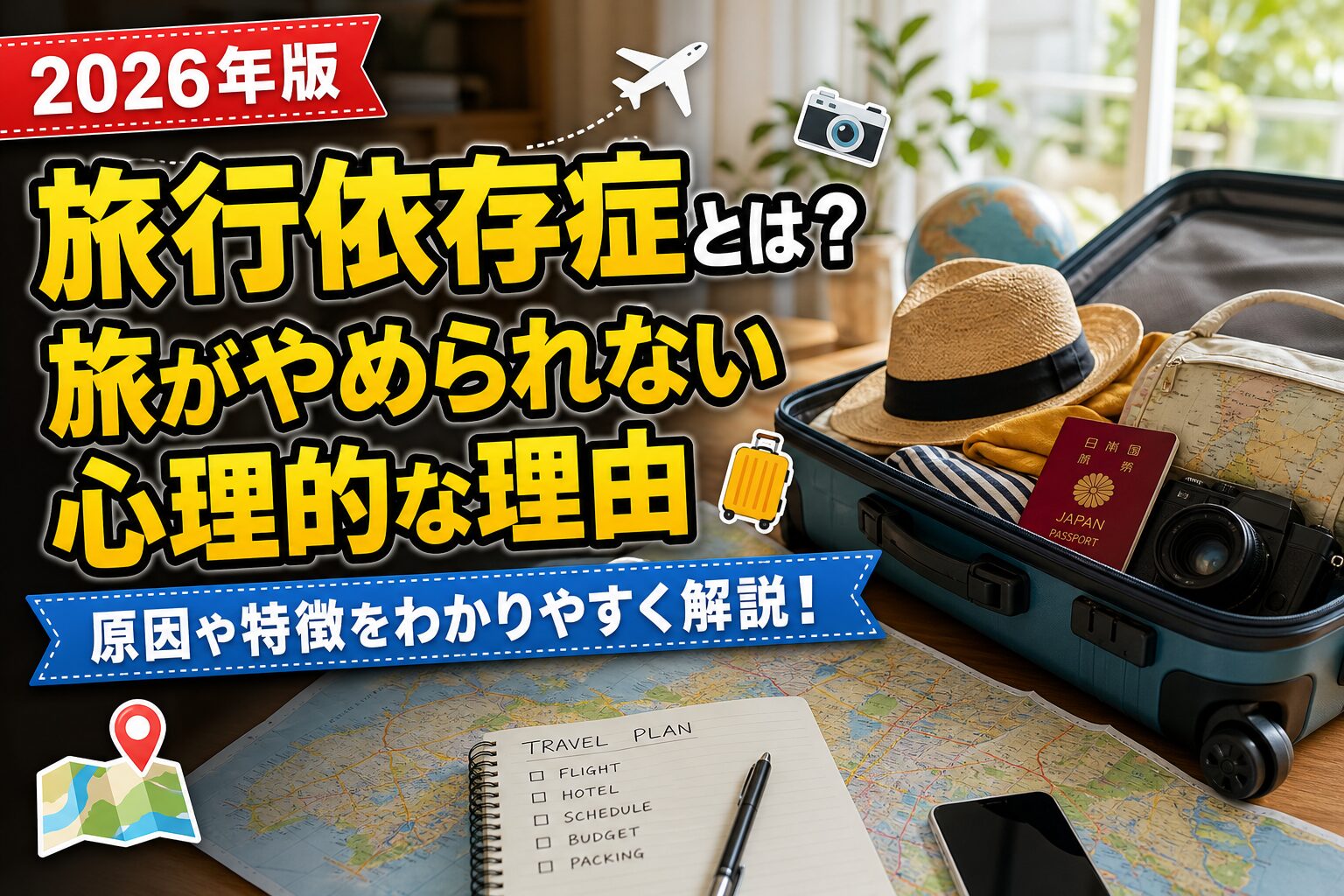 旅行依存症とは?旅がやめられない心理的な理由のアイキャッチ画像