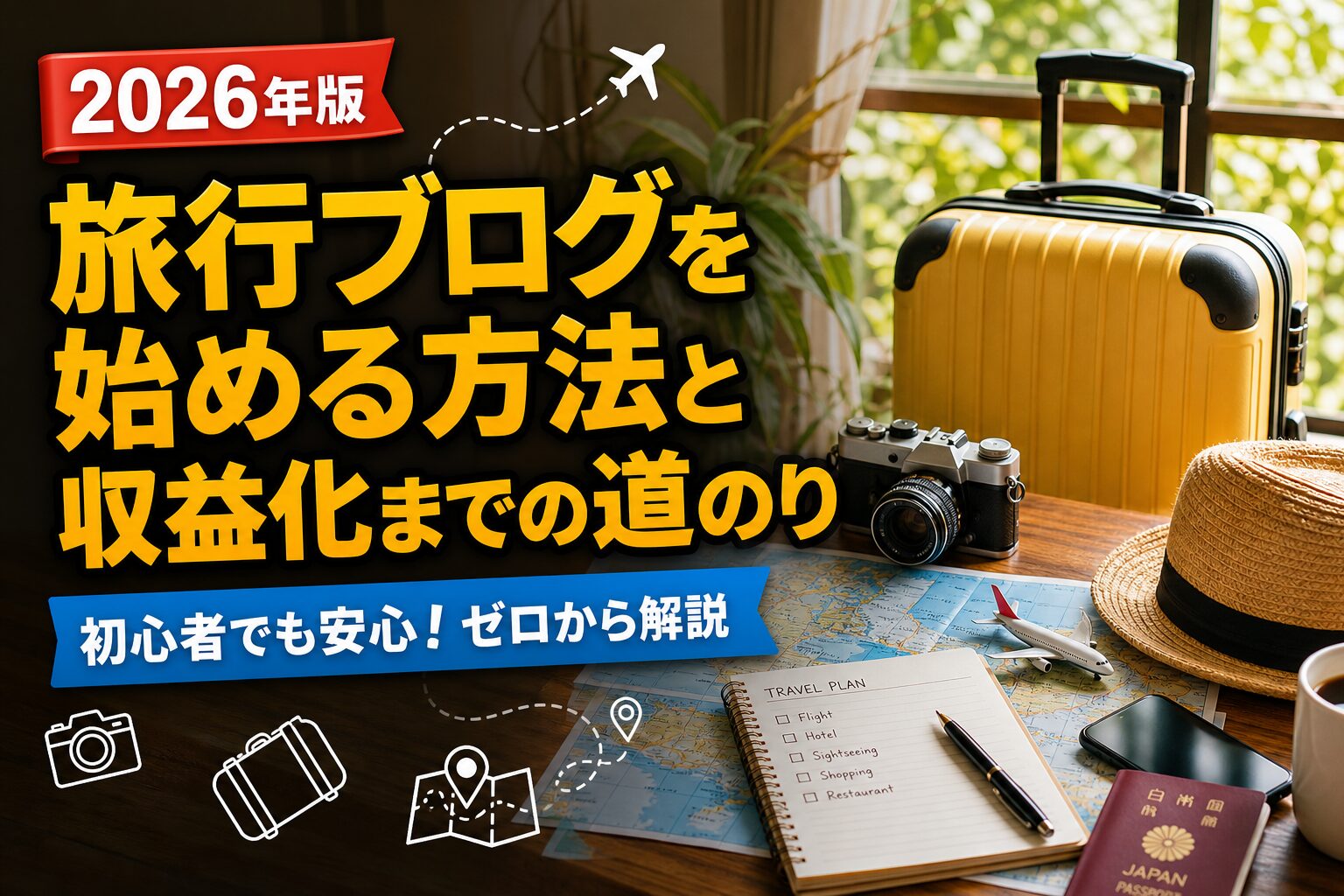 旅行ブログを始める方法と収益化までの道のりのアイキャッチ画像