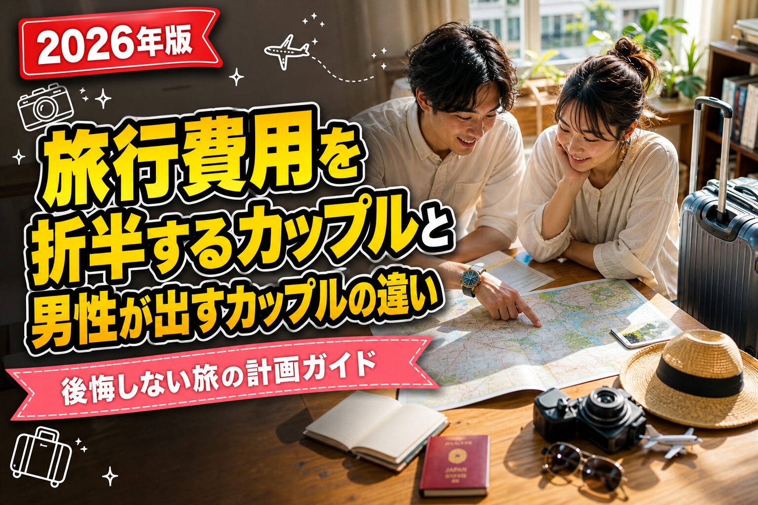 旅行費用を折半するカップルと男性が出すカップルの違いのアイキャッチ画像