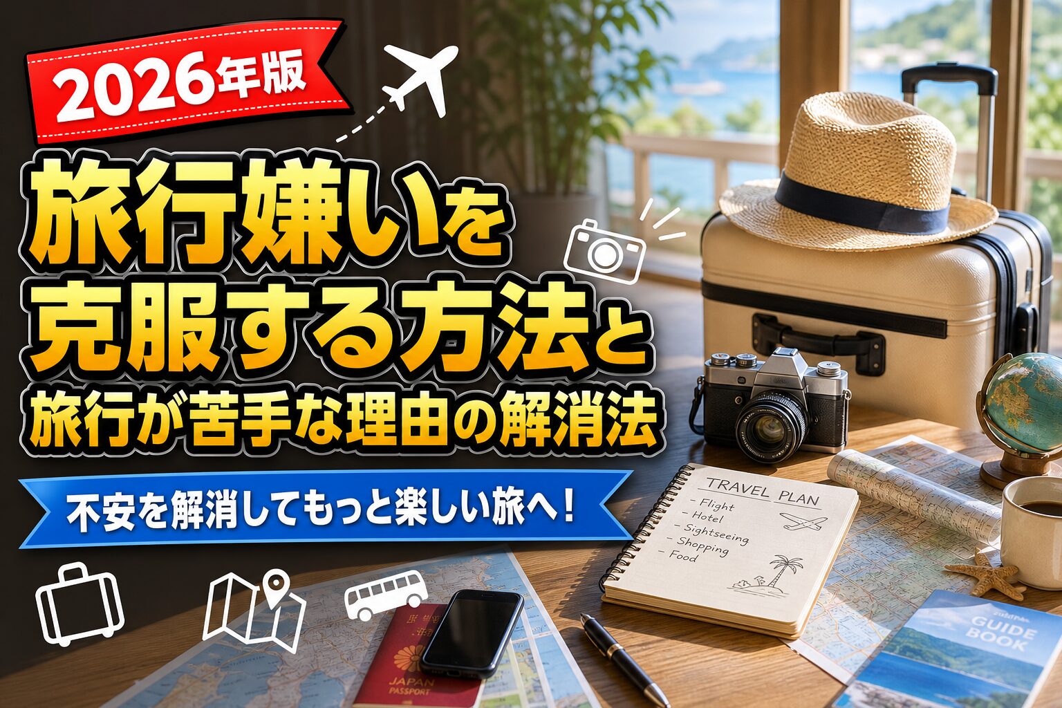 旅行嫌いを克服する方法と旅行が苦手な理由の解消法のアイキャッチ画像