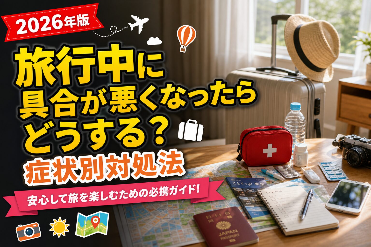 旅行中に具合が悪くなったらどうする?症状別対処法のアイキャッチ画像