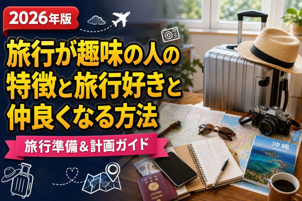 旅行が趣味の人の特徴と旅行好きと仲良くなる方法のアイキャッチ画像