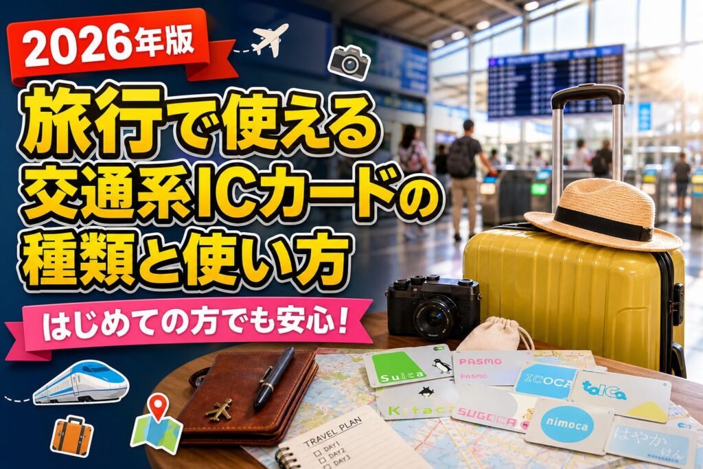旅行で使える交通系ICカードの種類と使い方のアイキャッチ画像