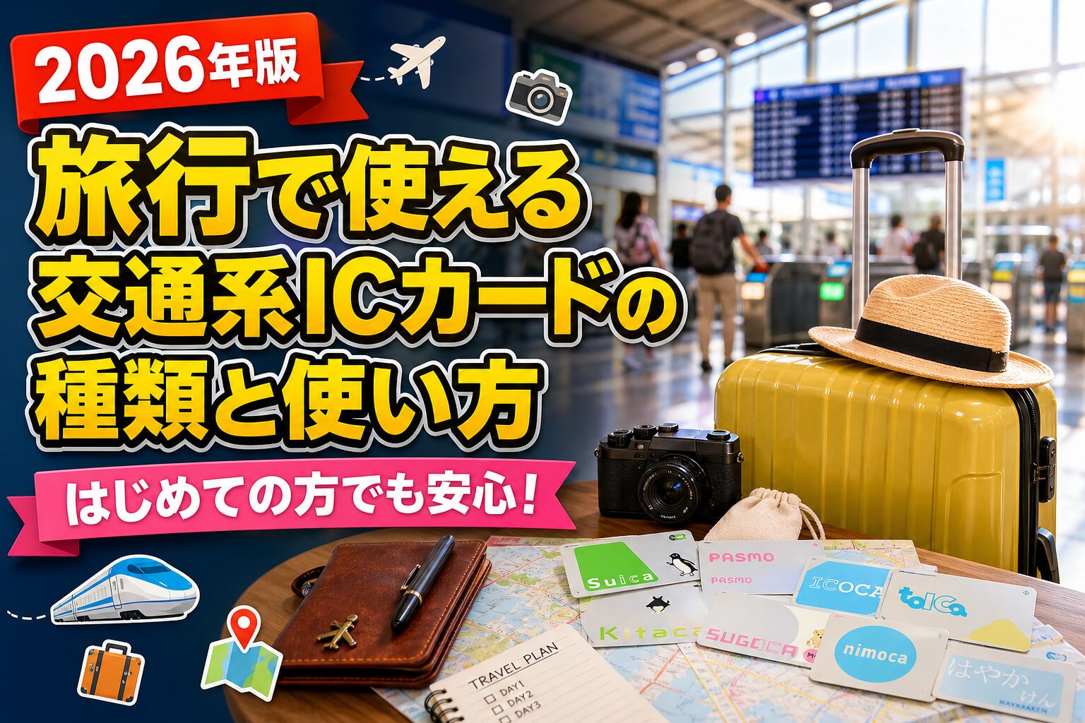 旅行で使える交通系ICカードの種類と使い方のアイキャッチ画像