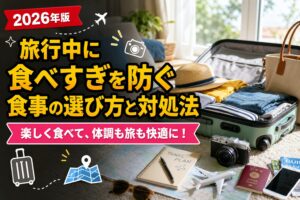 旅行中に食べすぎを防ぐ食事の選び方と対処法のアイキャッチ画像