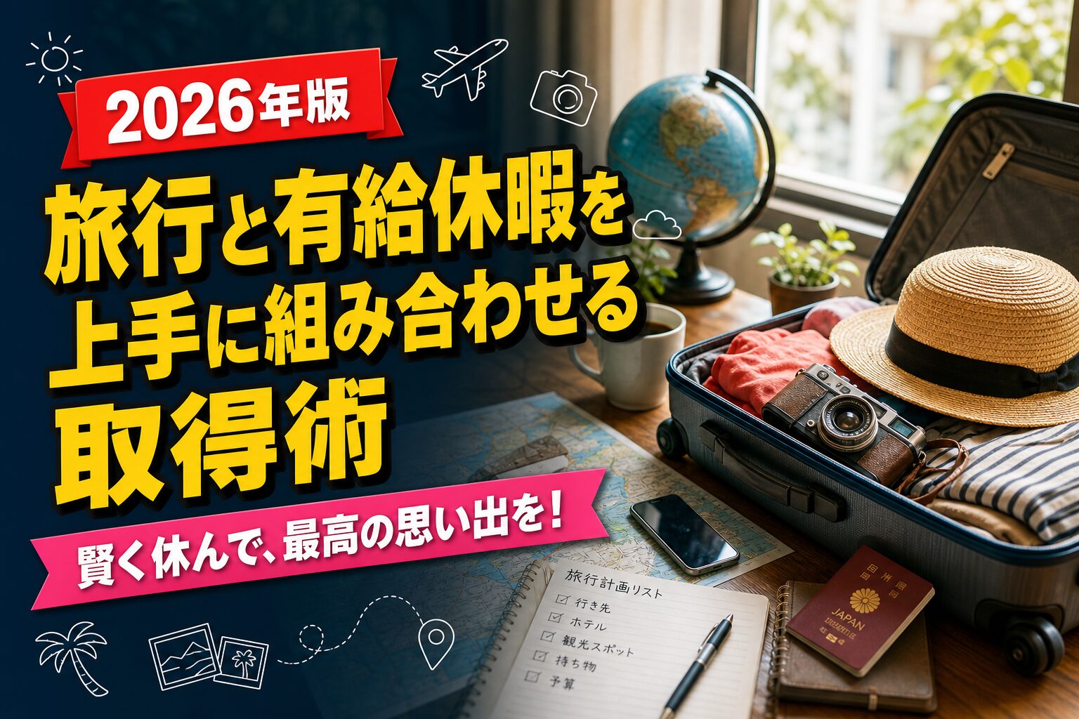 旅行と有給休暇を上手に組み合わせる取得術のアイキャッチ画像
