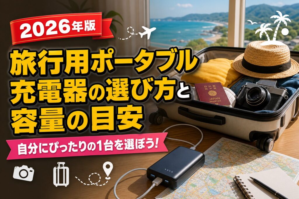旅行用ポータブル充電器の選び方と容量の目安のアイキャッチ画像