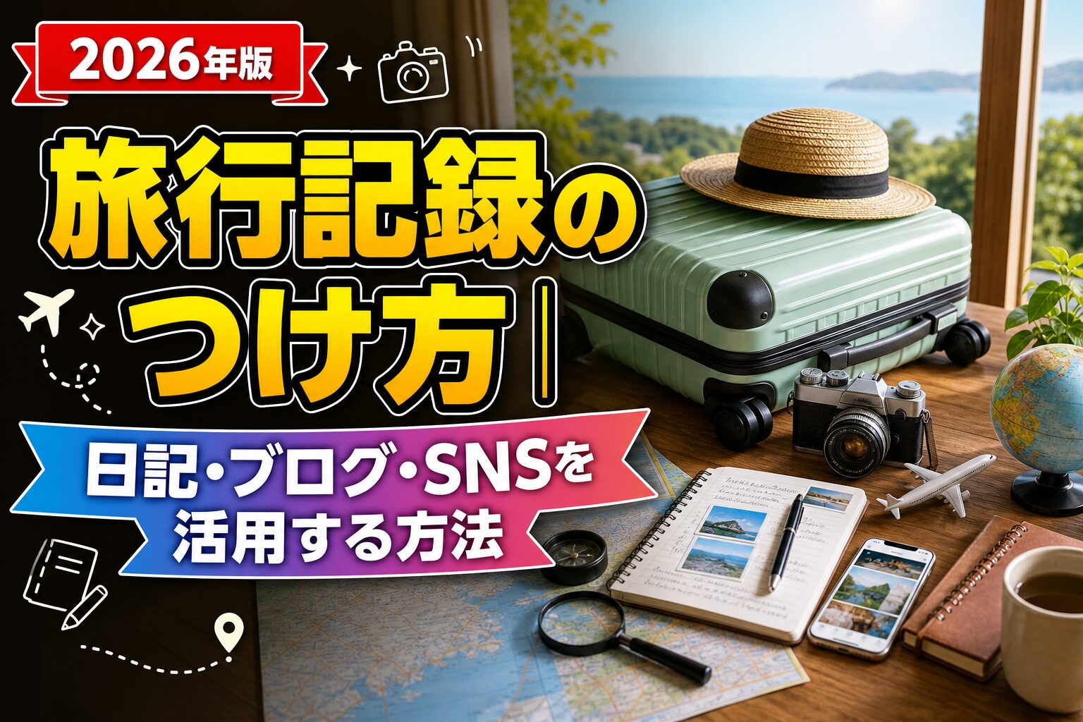 旅行記録のつけ方|日記・ブログ・SNSを活用する方法のアイキャッチ画像