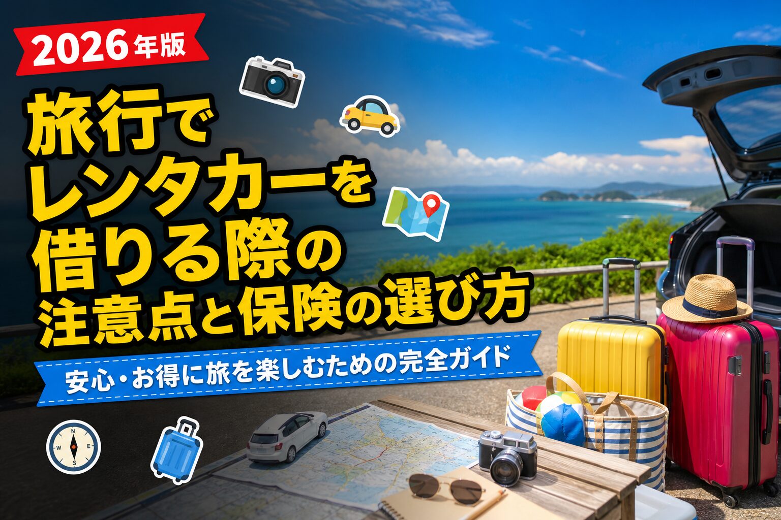 旅行でレンタカーを借りる際の注意点と保険の選び方のアイキャッチ画像