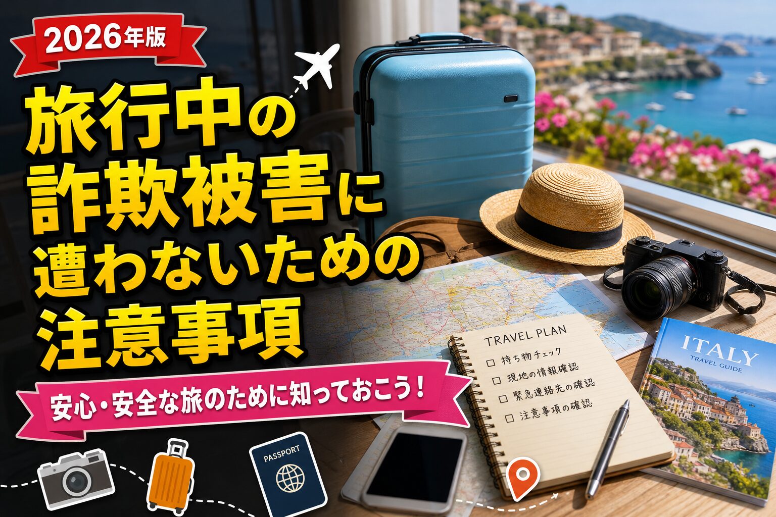 旅行中の詐欺被害に遭わないための注意事項のアイキャッチ画像
