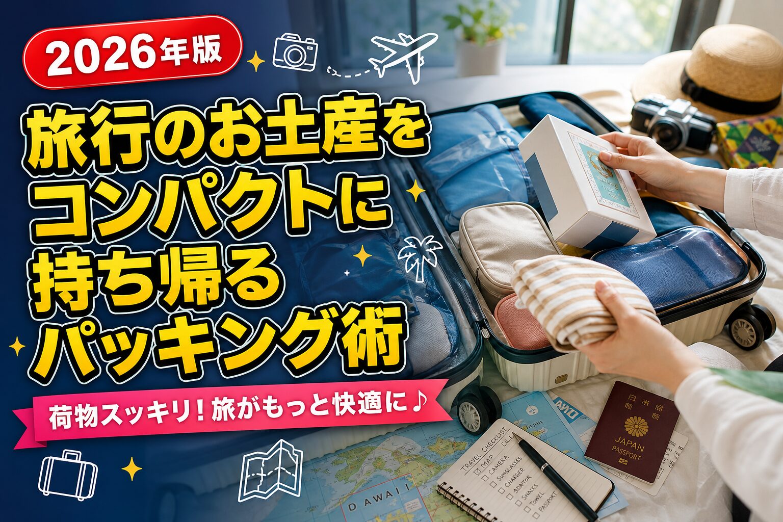 旅行のお土産をコンパクトに持ち帰るパッキング術のアイキャッチ画像