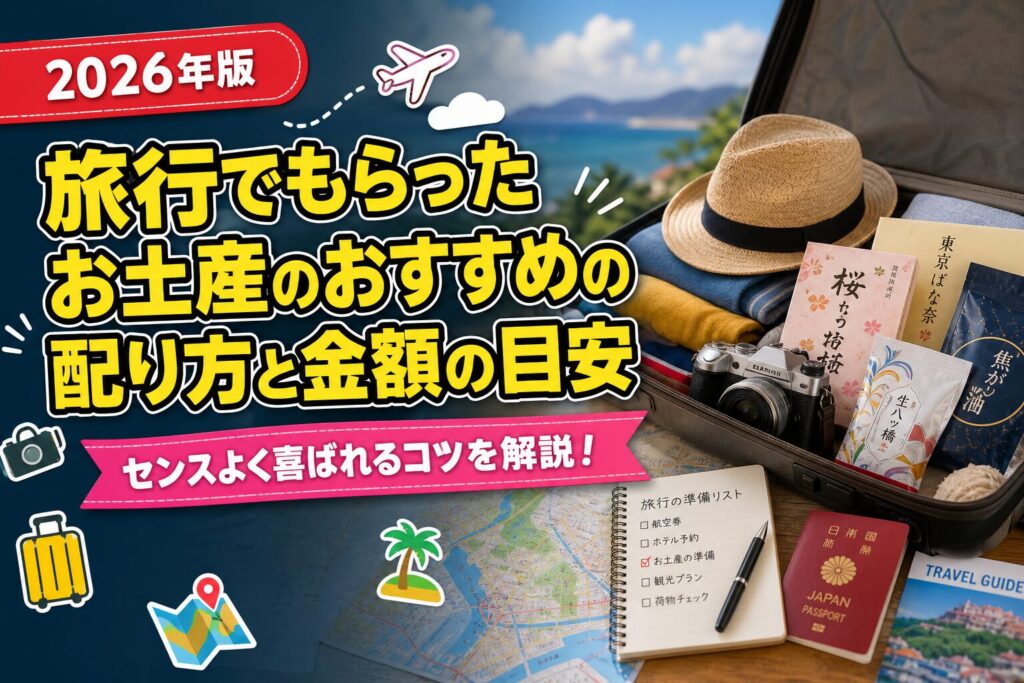 旅行でもらったお土産のおすすめの配り方と金額の目安のアイキャッチ画像