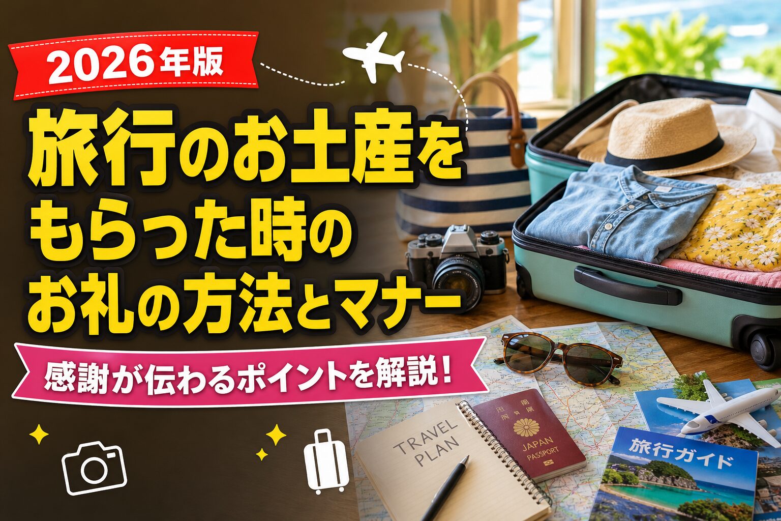 旅行のお土産をもらった時のお礼の方法とマナーのアイキャッチ画像