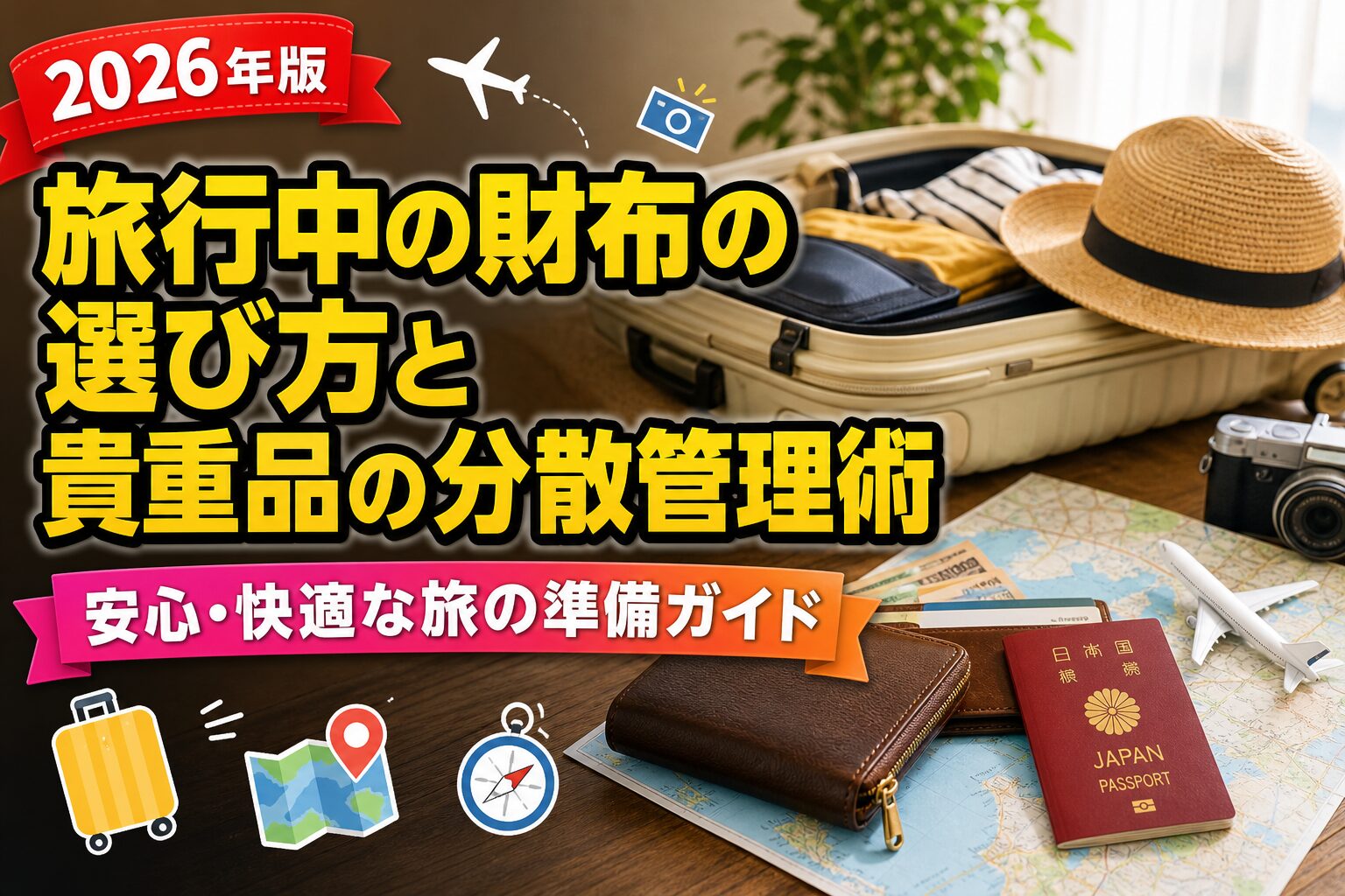 旅行中の財布の選び方と貴重品の分散管理術のアイキャッチ画像