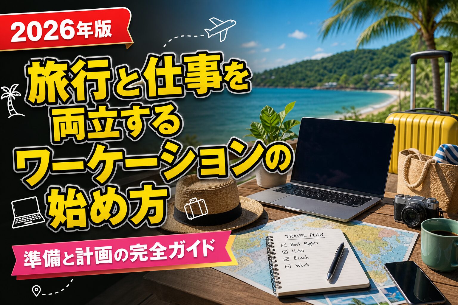 旅行と仕事を両立するワーケーションの始め方のアイキャッチ画像